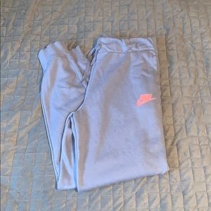 Nike Blue High Rise Drawstring Logo Sweatpants